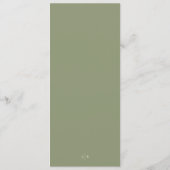 Elegant mos op Sage Green Monogram bruiloft Menu (Achterkant)