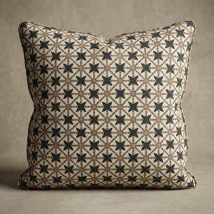 Elegant Mosaic Black & Beige Geometric Pattern Stof
