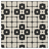 Elegant Mosaic Black & Beige Geometric Pattern Stof (Swatch)