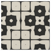 Elegant Mosaic Black & Beige Geometric Pattern Stof (Close Up)
