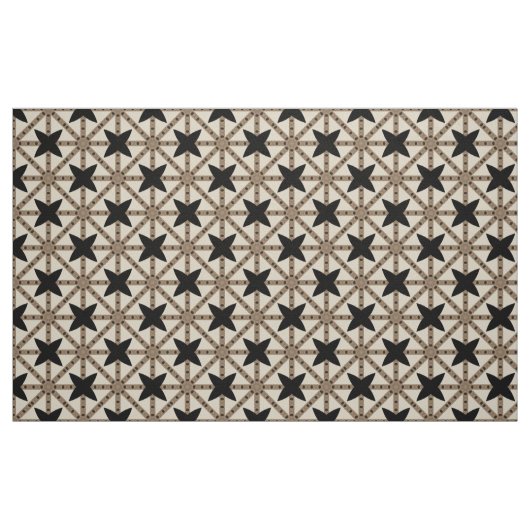 Elegant Mosaic Black & Beige Geometric Pattern Stof (Fat Quarter)