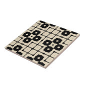 Elegant Mosaic Black & Beige Geometric Pattern Tegeltje (Zijkant)