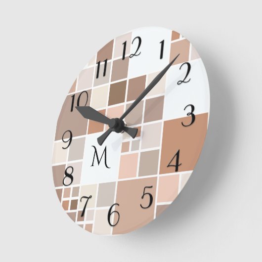 Elegant Mosaic Monogram Wall klok (Hoek)