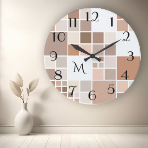 Elegant Mosaic Monogram Wall klok