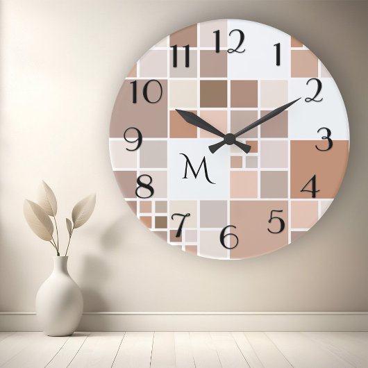 Elegant Mosaic Monogram Wall klok