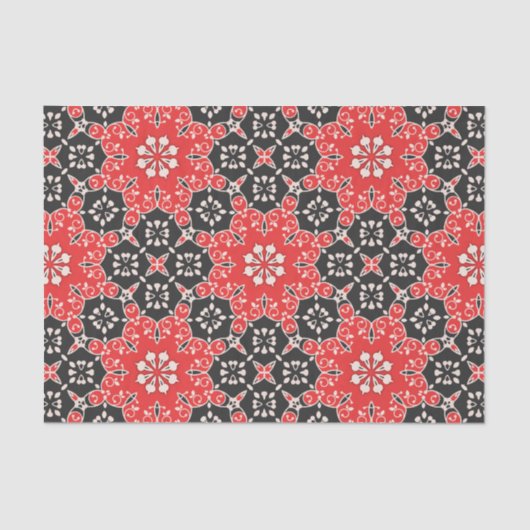 Elegant Mosaic Red White-decoupage Tissuepapier (Voorkant)