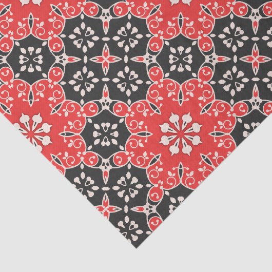 Elegant Mosaic Red White-decoupage Tissuepapier (Detail)