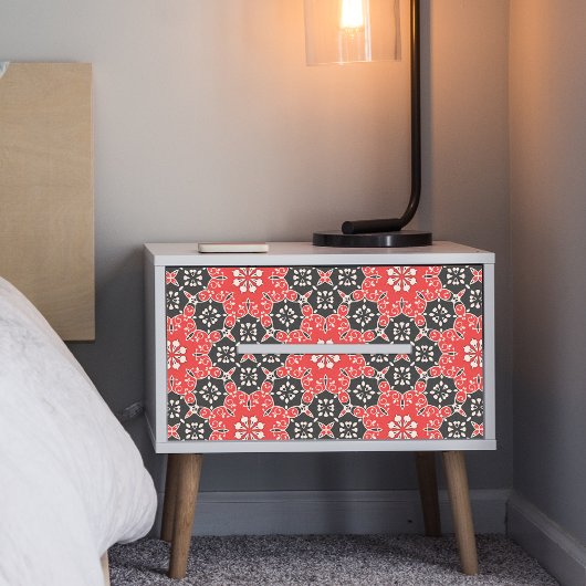  Elegant Mosaic Red White-decoupage Tissuepapier