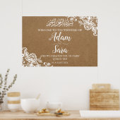 Elegant  Moslim Islamitisch Bruiloft Poster (Keuken)