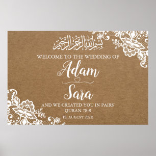 Elegant  Moslim Islamitisch Bruiloft Poster