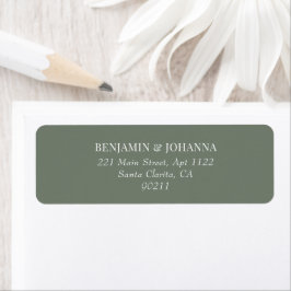 Elegant Moss Green Wedding Retouradres Etiket