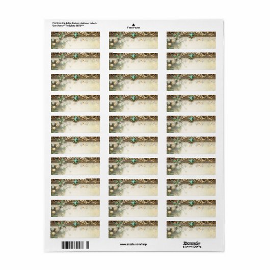 Elegant Moss & Moonlight Emerald  Lace Retu Etiket (Full Sheet)