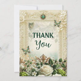 Elegant Moss & Moonlight  kant Dank u ca Bedankkaart