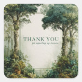 Elegant Mossy Forest Ancient Tree Rustic Vierkante Sticker (Voorkant)