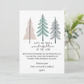 Elegant Most Wonderful Time Christmas Trees Feestdagenkaart (Staand voorkant)