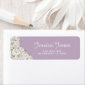 Elegant mosterd roze met wit rozenadres etiket (Insitu)