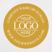 Elegant Mosterdgeel Business Logo Promotional Labels (Design 2)