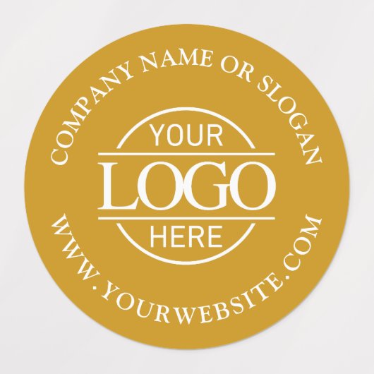 Elegant Mosterdgeel Business Logo Promotional Labels (Design 1)
