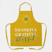 Elegant mosterdgeel met dankbare dankbaarheid geze schort (Voorkant)