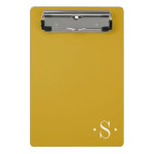 Elegant mosterdmonogram mini klembord (Voorkant)