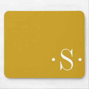 Elegant mosterdmonogram muismat