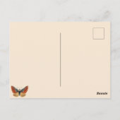 Elegant Moth Autumn Foliage Navy Blue Christmas  Briefkaart (Achterkant)