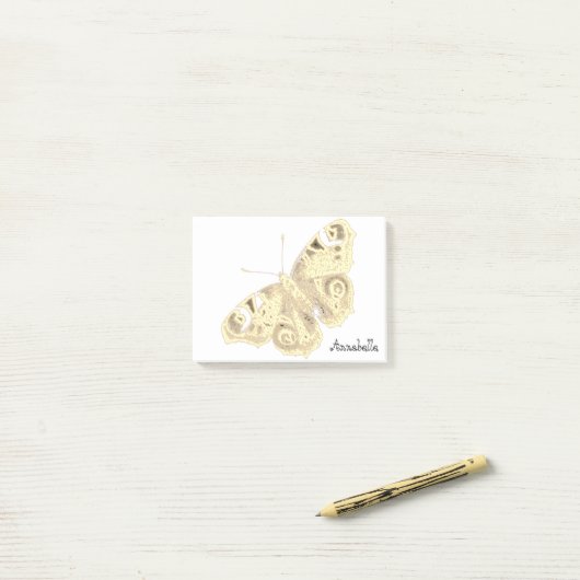 Elegant Moth i Sepia Design Post-it® Notes (Op bureau)