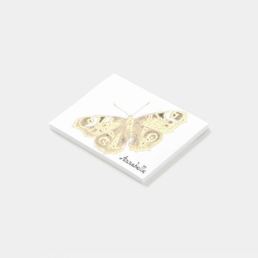 Elegant Moth i Sepia Design Post-it® Notes (Schuin)