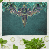 Elegant moth moon emerald night sparagelegant groe theedoek (Gevouwen)
