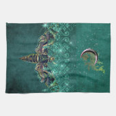 Elegant moth moon emerald night sparagelegant groe theedoek (Horizontaal)