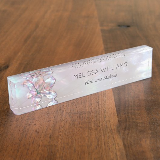 Elegant Mother-of-Pearl Lily Naambordje (Zijkant)