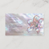 Elegant Mother-of-Pearl Lily Visitekaartje (Achterkant)