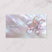 Elegant Mother-of-Pearl Lily Visitekaartje (Voorkant)