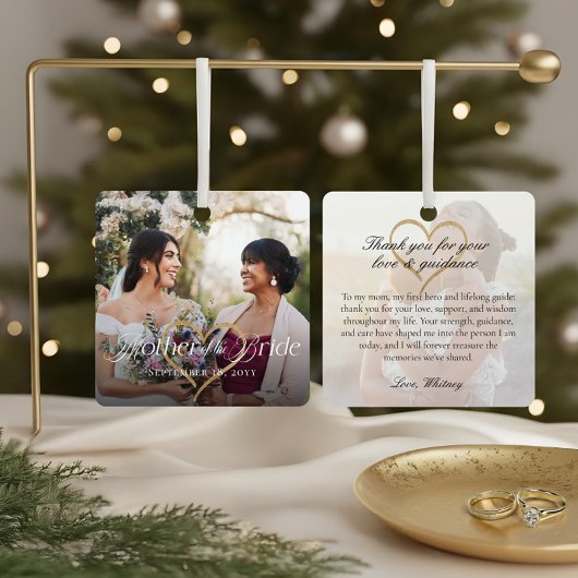 Elegant Mother of the Bride Photo Memory Keepsake Metalen Ornament