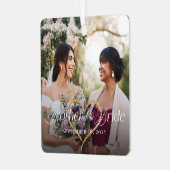 Elegant Mother of the Bride Photo Memory Keepsake Metalen Ornament (Voorkant links)