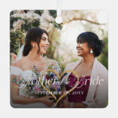 Elegant Mother of the Bride Photo Memory Keepsake Metalen Ornament (Voorkant)