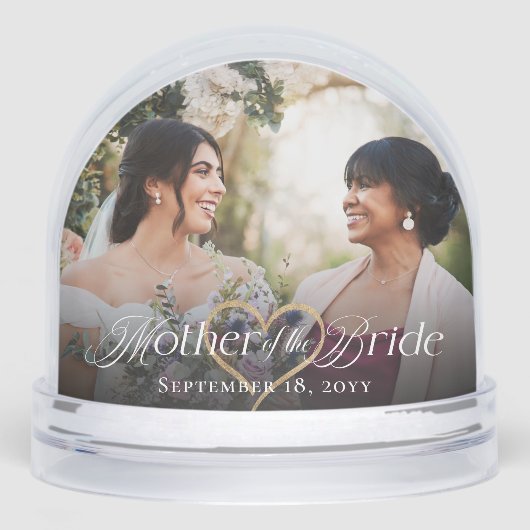 Elegant Mother of the Bride Photo Memory Keepsake Sneeuwbol (Voorkant)