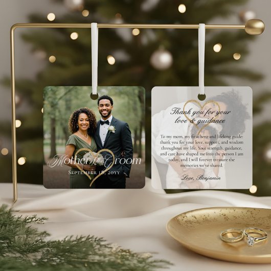 Elegant Mother of the Groom Photo Memory Keepsake Metalen Ornament