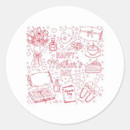 Elegant Mother’s Day Artwork Ronde Sticker