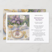 Elegant Mother's Day Tea Party Invitation Kaart (Voorkant / Achterkant)
