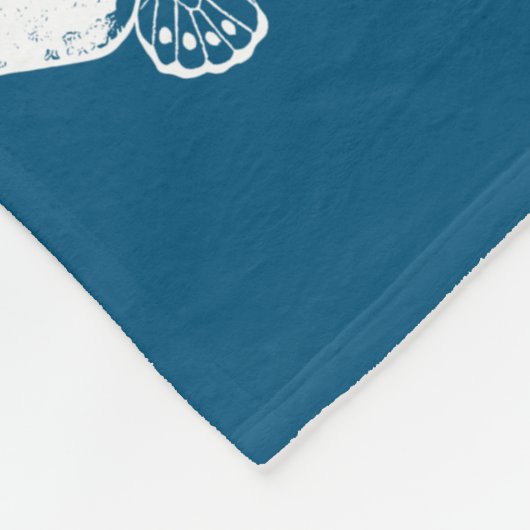 Elegant  mottenpatroon in blauw en wit fleece deken (Hoek)