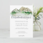 Elegant Mountain Adventure Wedding Kaart (Staand voorkant)