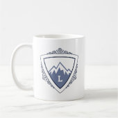 Elegant Mountain Crest Monogram Koffiemok (Links)