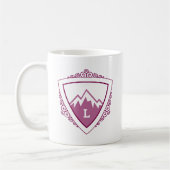 Elegant Mountain Crest Monogram Koffiemok (Links)