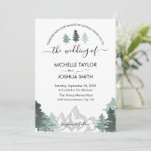 Elegant Mountain Forest Rustic Destination Invitat Kaart (Staand voorkant)