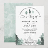 Elegant Mountain Forest Rustic Destination Invitat Kaart (Voorkant / Achterkant)