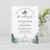 Elegant Mountain Forest Rustic Destination Invitat Kaart (Staand voorkant)