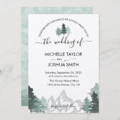 Elegant Mountain Forest Rustic Destination Invitat Kaart (Voorkant / Achterkant)