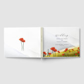 Elegant Mountain Poppy Field Rustic Floral Wedding Gastenboek (Volledig)