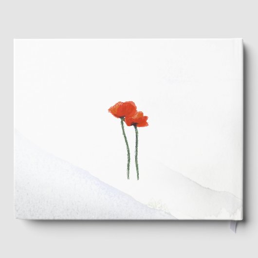 Elegant Mountain Poppy Field Rustic Floral Wedding Gastenboek (Achterkant)